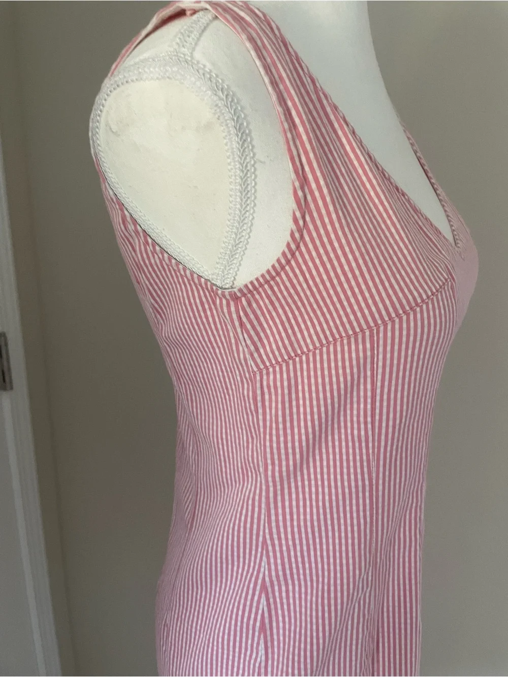 MICHAEL Michael Kors Dark Pink Striped V-Neck Dress (size small)